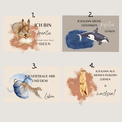 Affirmationspostkarten Design by Caro