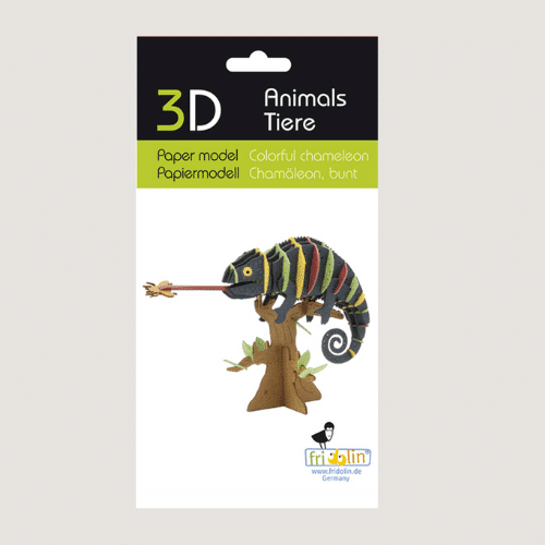 3D Tierpuzzle - buntes Chamäleon