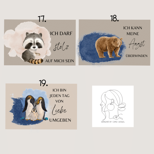 Affirmationspostkarten Design by Caro