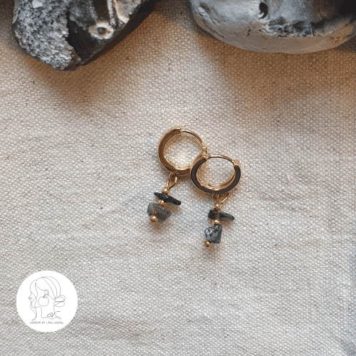 Hoop Ohrringe 'GoldenAchatPower'