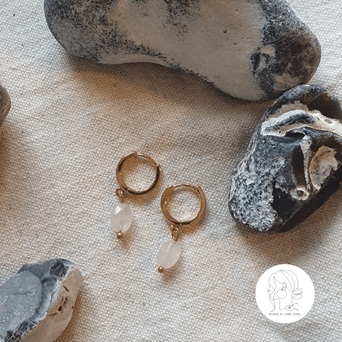 Hoop Ohrringe 'Rosenquarzschliff'