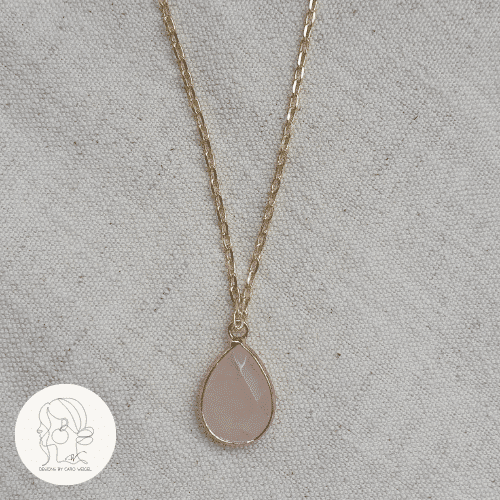 Kette 'Rosenquarz Tropfen'