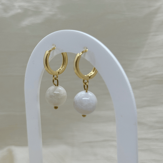 Creolen 'Moonlight' - mit Mondsteinperle