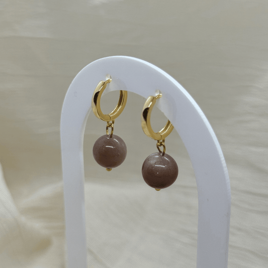 Creolen 'Moonlight Shadow' - mit Mondsteinperle