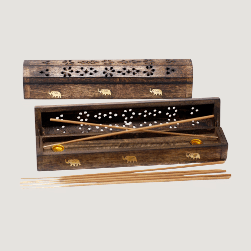 Rauchbox für Räucherstäbchen und Räucherkegel