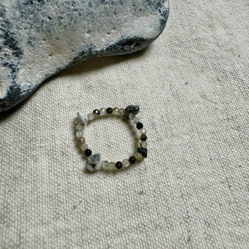 Steinperlenring 'Green Achat'