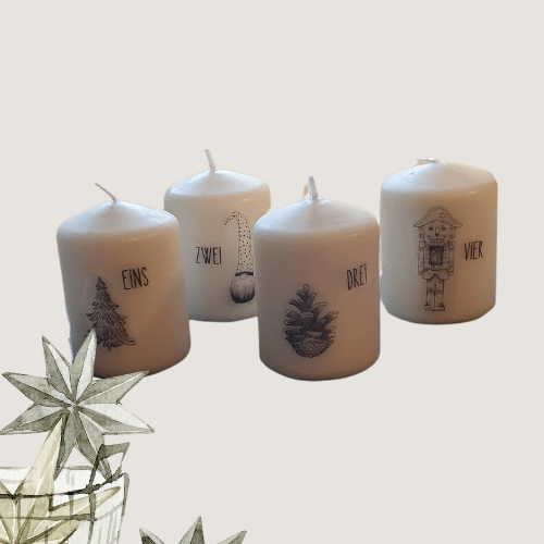 Adventskerzen - Blockkerzen für Adventskranz
