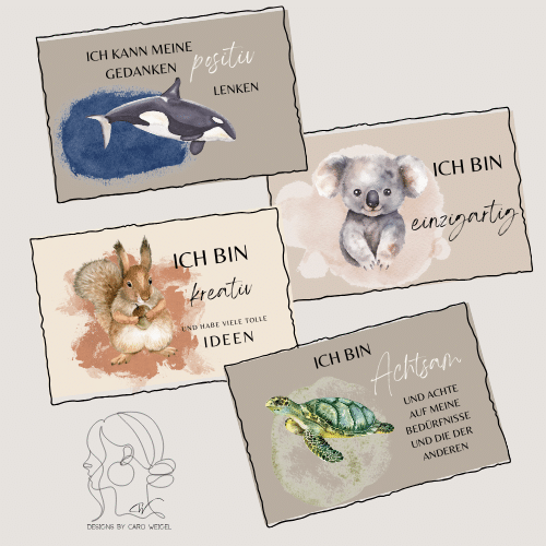 Affirmationspostkarten Design by Caro