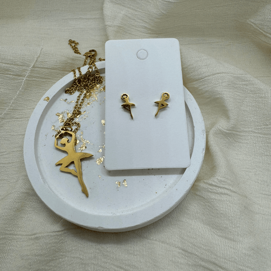 Ballerina Ohrstecker - Gold