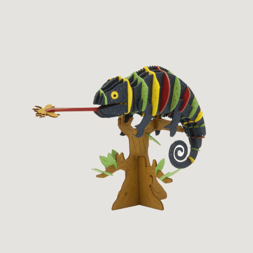 3D Tierpuzzle - buntes Chamäleon