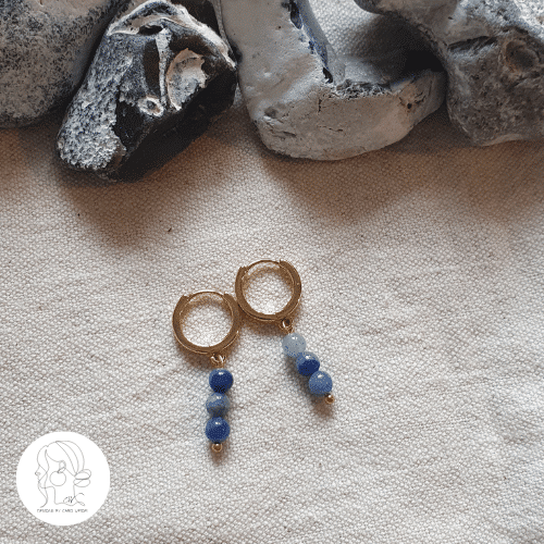 Hoop Ohrringe 'Blue Aventurine'
