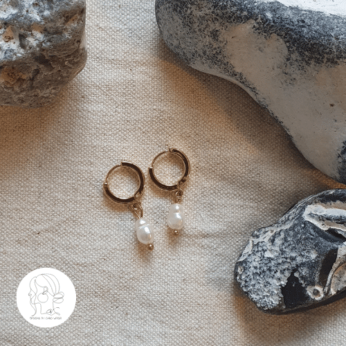 Hoop Ohrringe 'Süßwasserperle'