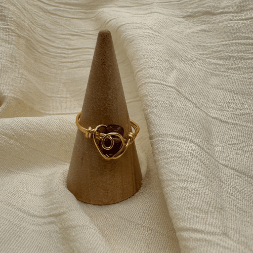 Drahtring - Fluorit Heart