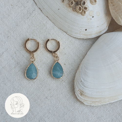 Hoop Ohrringe 'Amazonite Tropfen'