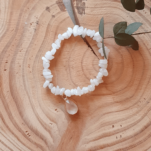 Armband 'White Jade trifft Rosenquarz'