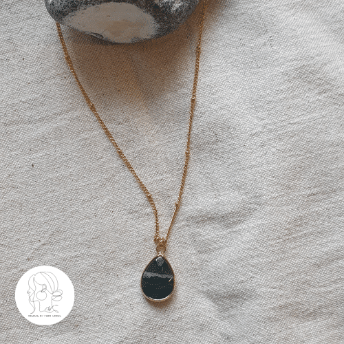 Grüner indischer Achat Tropfen Kette