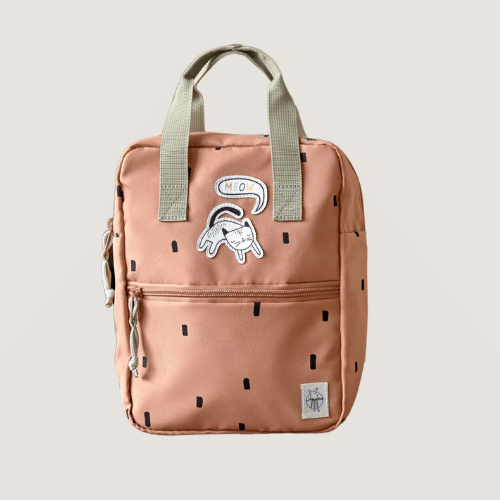 LÄSSIG Mini Backpack - Happy Prints, Karamell Rot