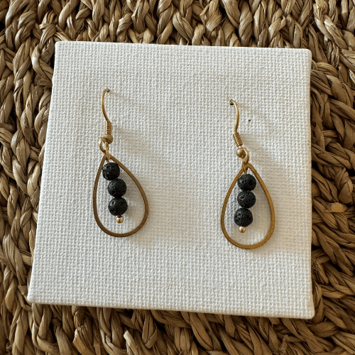 Ohrringe 'BlackLavaDrop'