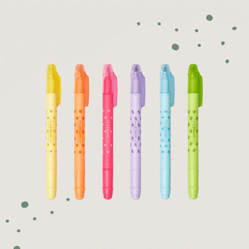 Magic Highlighters - Set mit 6 löschbaren Textmarkern