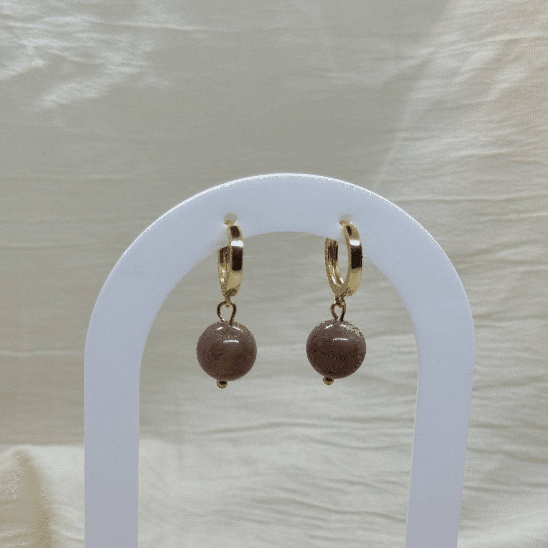 Creolen 'Moonlight Shadow' -  mit Mondsteinperle