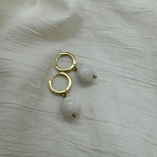 Creolen 'Moonlight' -  mit Mondsteinperle