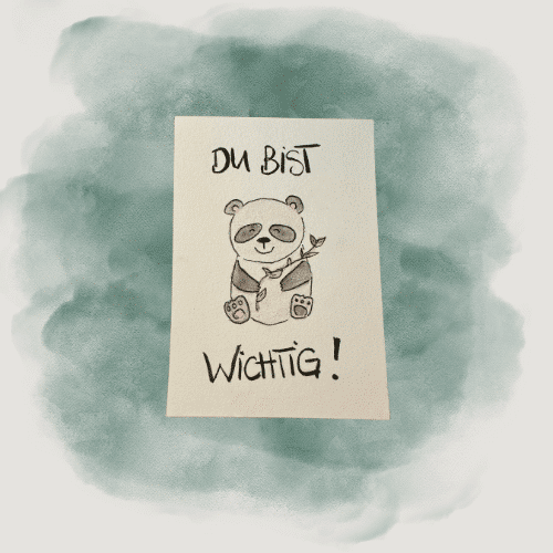 Affirmationskarte "Du bist wichtig" – Pandamotiv