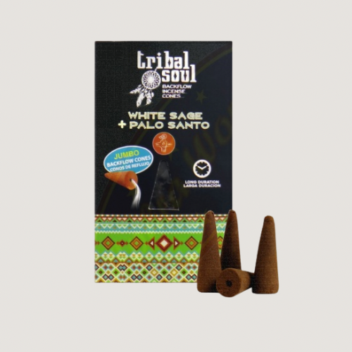 Banjara Tribal Backflow-Räucherkegel „Weißer Salbei + Palo Santo“