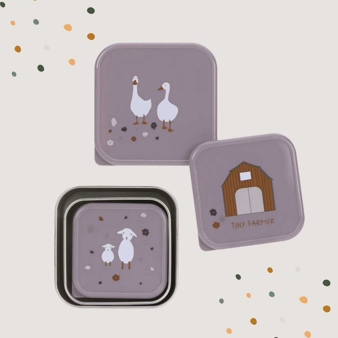 LÄSSIG Snackboxen - Tiny Farmer Lila