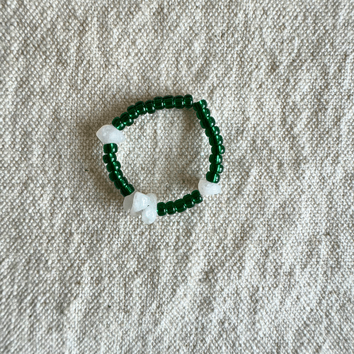 Steinperlenring 'Green Jade'