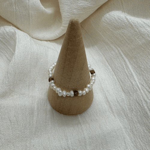 Steinperlenring 'White Sea'