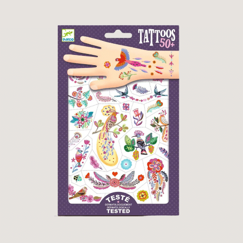 Djeco Tattoos Paradisvögel