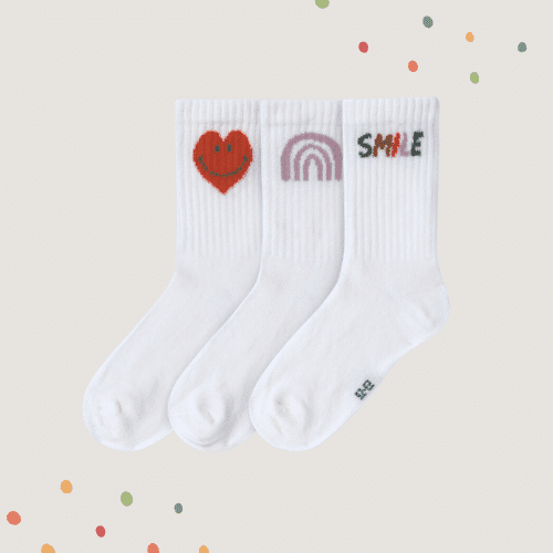 Lässig Tennissocken Kinder 3er-Set - Smile