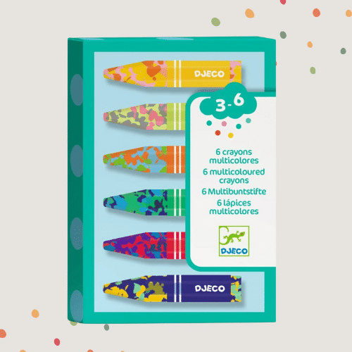 Mehrfarbige Wachsmalstifte von Djeco – Kreativspaß für kleine Hände