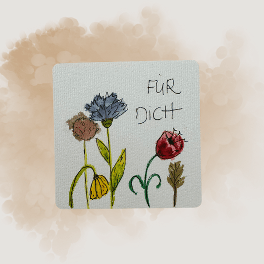 Aquarellkarten Quadrat 'für dich'